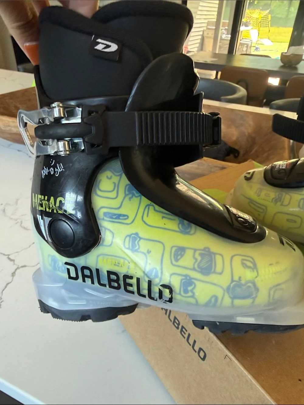 Dalbello Menace Jr Kids Snow Boots in Neon Yellow and Black